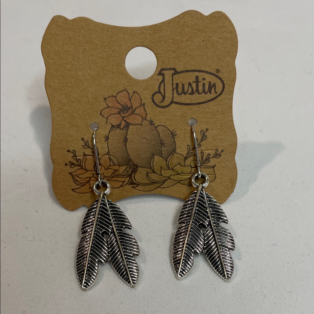 Justin Boots Silver Feather Earrings 18$